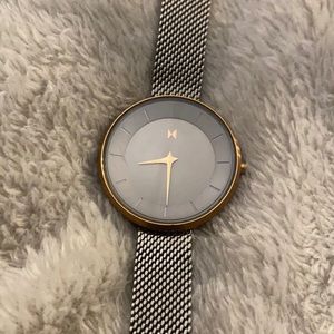 MVMT watch - taupe with rose gold trim
